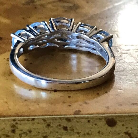 Natural Blue Topaz Sterling Silver Ring - Picture 8 of 8
